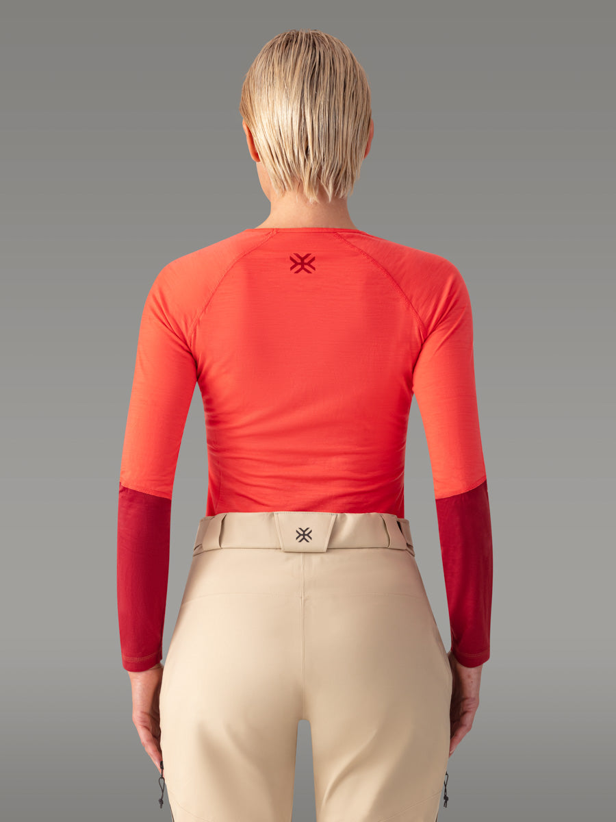 MEFONNA 100 % merino T-skjorte — Orange Salmon