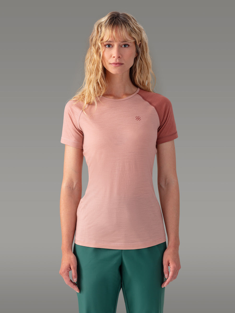 Maglietta BIAFO 100% Merino - coloris Powder Pink


