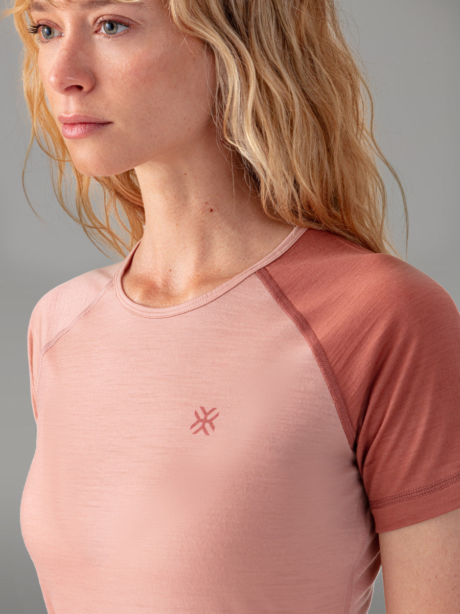 Maglietta BIAFO 100% Merino - coloris Powder Pink

