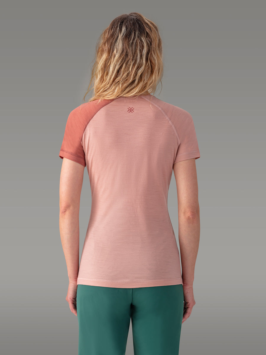 Maglietta BIAFO 100% Merino - coloris Powder Pink

