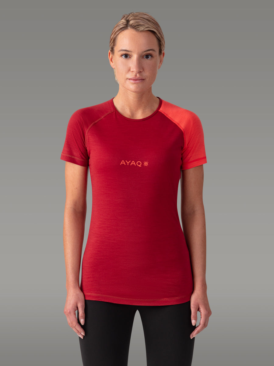 BIAFO 100 % merino T-skjorte — Red Sienna
