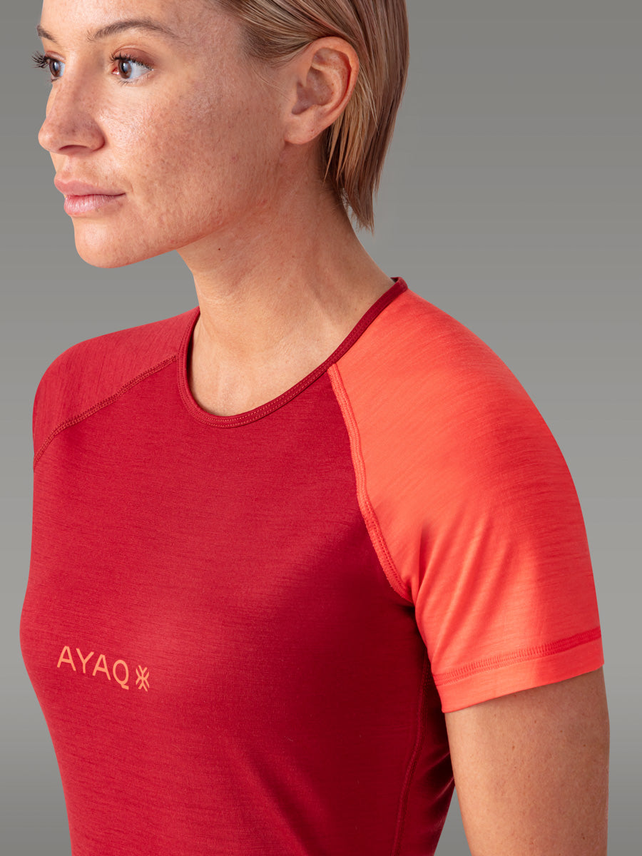 BIAFO 100 % merino T-skjorte — Red Sienna
