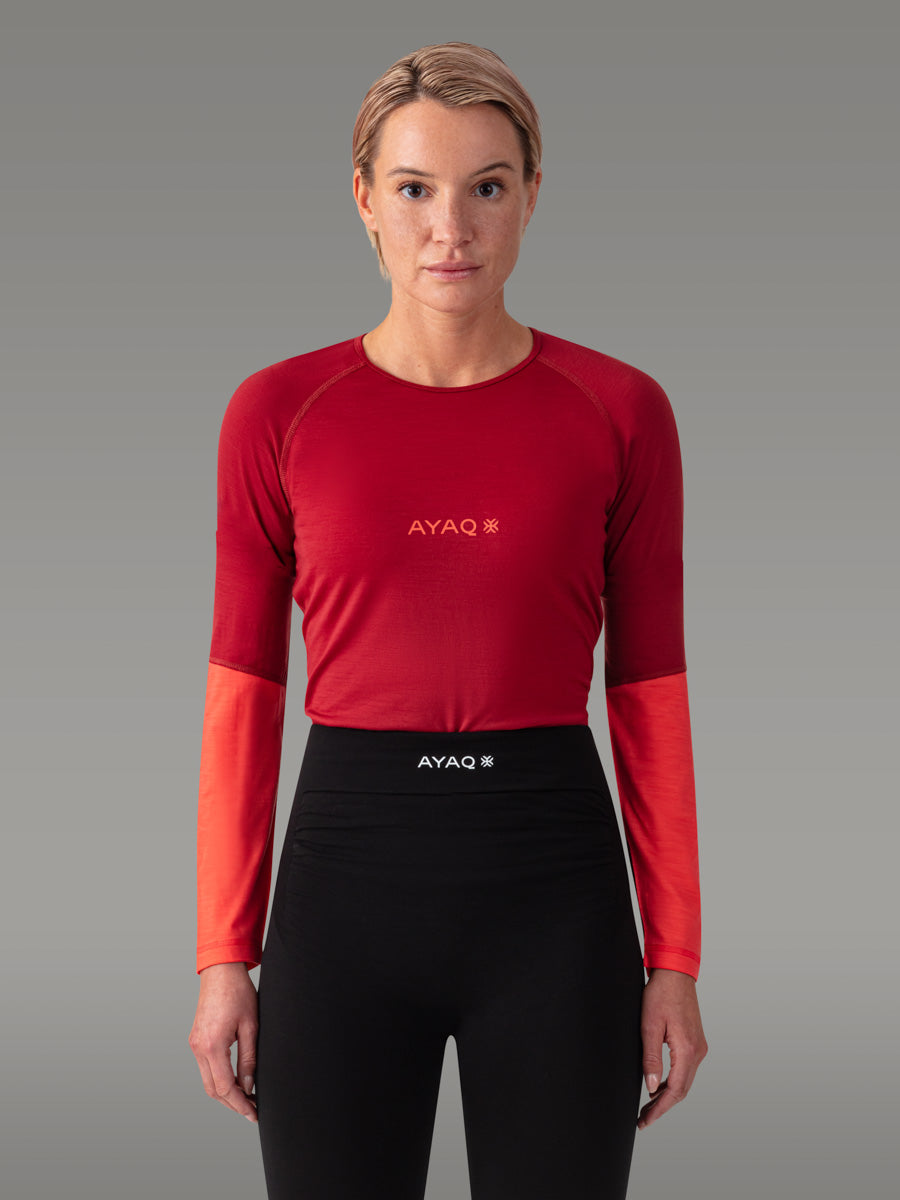 Maglietta MEFONNA 100% Merino - coloris Red Sienna

